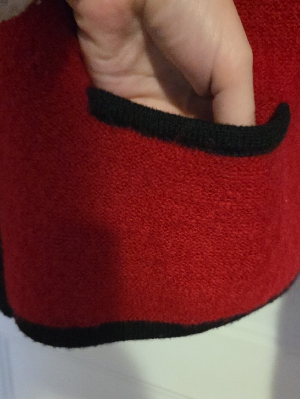 HERMAN GEIST Red Wool Zip-Front Jacket with Black Trim - Picture 4 of 10